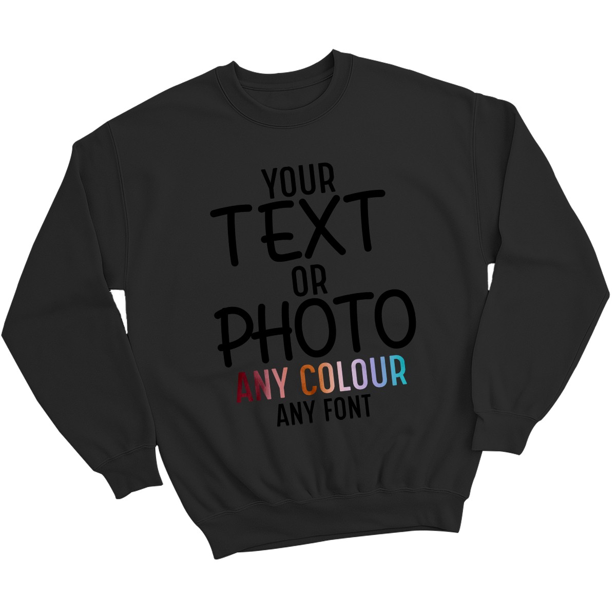 Sudadera Personalizada Tu Texto Tu Foto Cualquier Color Cualquier Fuente #3