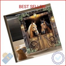 TQNNTQ Western Horse Barn Door Shower Curtain Farmhouse Cowboy Old Wild West Sta