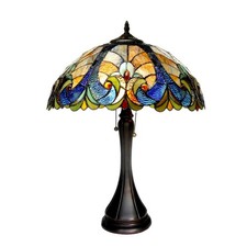 AMOR Tiffany-style 2 Light Victorian Table Lamp 16" Shade