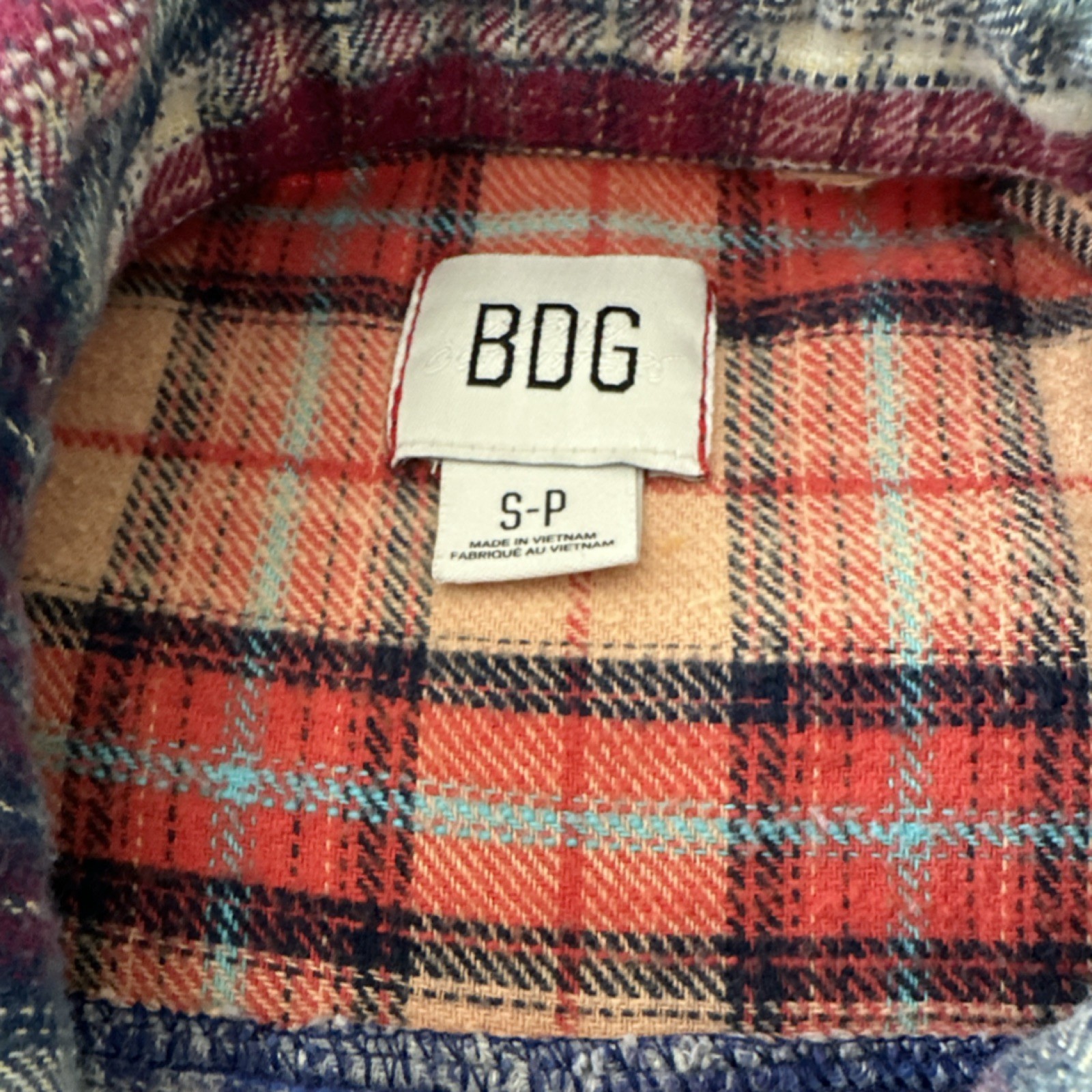 BDG Multicolor Patchwork Plaid Cotton Flannel But… - image 4