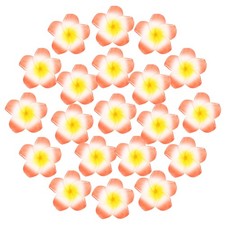 20-Pack Artificial Plumeria Flower Heads, 2.95" Fake Flowers,Yellow Heart Orange