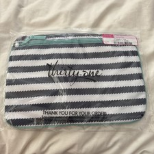NEW Thirty-One Gifts 31 Pocket-A-Tote 927A Navy Wave Bag, 11" X 8" White Teal