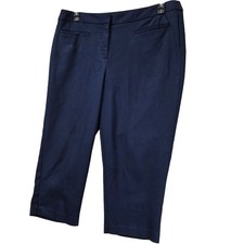 Chico's Fabulously Slimming Navy Capri Pants Stretch Cotton Size 2 US L