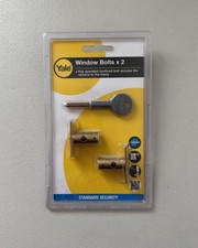 Yale Window Bolts x 2 & Key Brass  Standard Security New