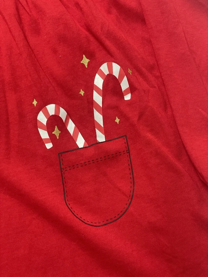 H&M Girls Red Christmas Dress Size 4 - 6 Years New with Tags Candy Cane Design - Image 3 of 4