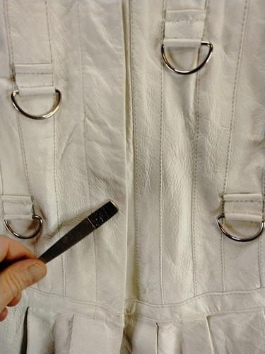 Metrostyle Jacket Womens 12 White Leather Moto Coat New NWT Light Discoloration* - Picture 9 of 24