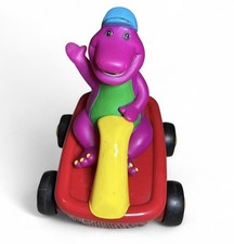 Vintage Collectible 1997 Barney On A Wagon Car Toy