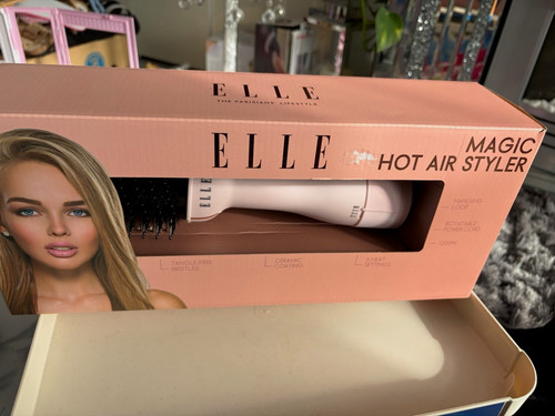 ELLE Magic Hot Air Styler Brush Dryer 1200W 50mm Pink Ceramic, 2 Speed
