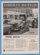 1960 Saturday smash-up traffic accident LIBERTY MUTUAL INSURANCE photo ad