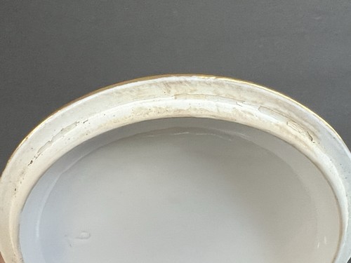 Vintage Covered Bouillon Soup Bowl Neoclassical Mint Green & Gold C.1920s - Picture 8 of 13