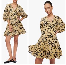 Anine Bing Mini Dress Sz XS Oversized Animal Print Leo Black Beige Peyton Flowy