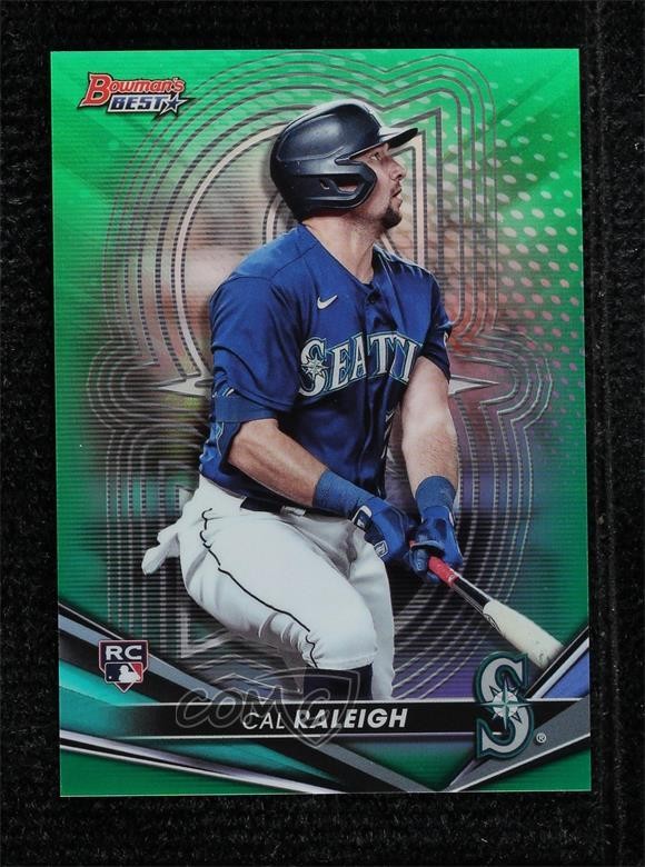 2022 Bowman's Best Green Refractor 63/99 Cal Raleigh #6 Rookie RC 10el