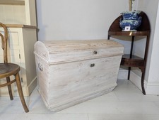 Antique Swedish Pine Dome-Top Blanket Chest Trunk Bedroom Storage 🚚 Available 