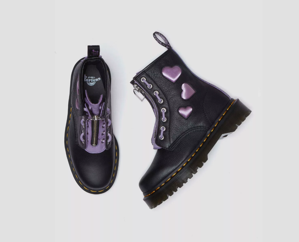 Dr. Martens ❤️ 1460 ZIP HEART VIRGINIA SATIN LUX MSRP$240 Unique