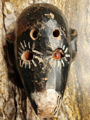 *Authentic* Worn Vintage/Antique Guatemalan Ceremonial Dance Mask   Morería Tax
