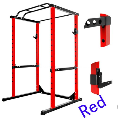 #ad Power Cage Squat Rack Home Gym Power Rack with Adjustable Height amp; Width Red $199.20