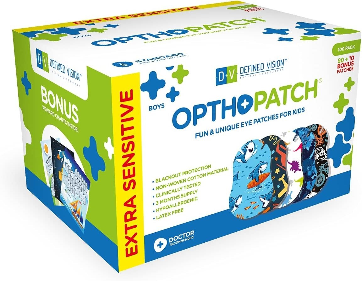 Comfortable Eye Patches - Boys' Design - 100 Count