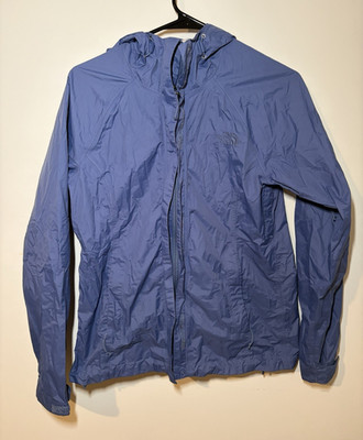 The North Face DryVent Blue Hooded Zip Front Nylon Rain Coat Jacket Women s S