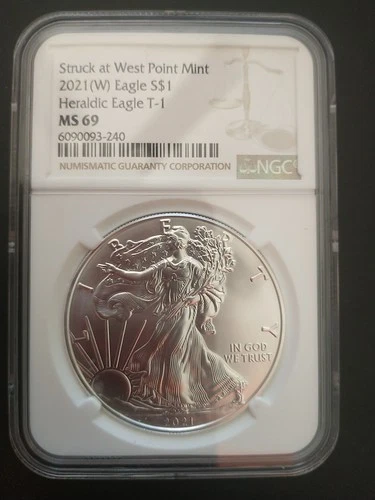 2021 (W) $1 Type 1 American Silver Eagle NGC MS69  West Point Mint. Pristine!