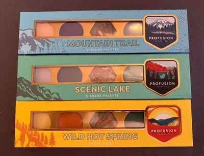 Profusion Cosmetics 5 Shade Eyeshadow Palette~Wild Hot Spring~Scenic Lake~MTN Tr