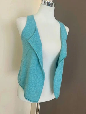 Zadig Et Voltaire, Gilet Cardigan Sans Manches 100 % Cachemire, Bleu Clair - Photo 1/4
