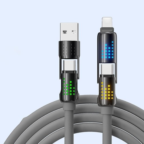 4 IN 1 MULTI USB PHONES DATA FAST CHARGING COLOURFUL BREATHING LIGHT CABLE - Picture 11 of 11