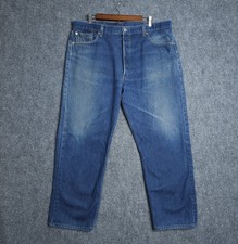 Vintage Levi's 501 Jeans Men's 40x32 Blue Straight Leg Button Fly Light Wash Y2K