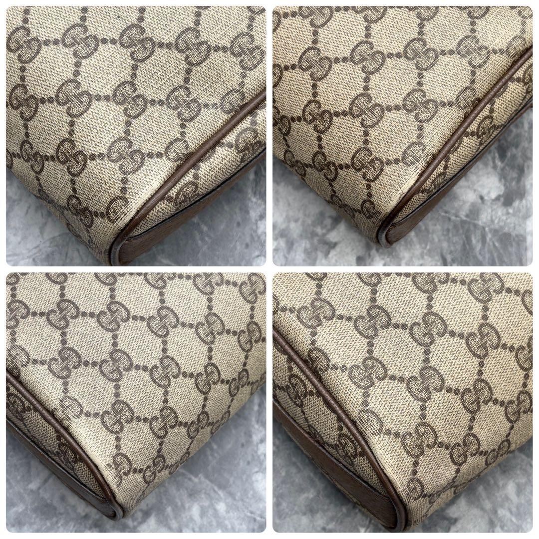 GUCCI Shoulder Bag PVC Leather Beige Brown Vintage Old Gucci Women Italy  thumbnail 9