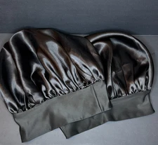 Women Satin Bonnet Night Sleep Cap Hair Hat Silk Head Cover Wide Elastic Band