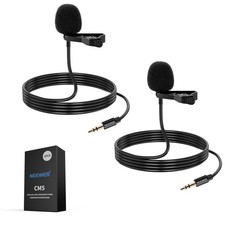 2 Pack Lavalier Lapel Microphone Compatible with DJI Wireless Mic Transmitter...