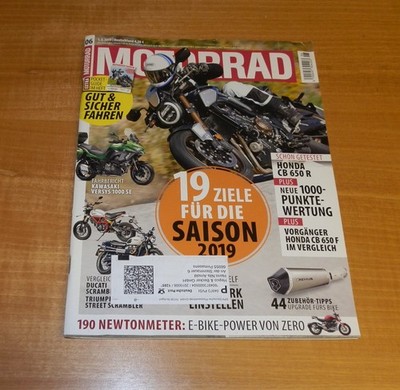 Motorrad 6/2019, Honda CB 650 R, Kawasaki  Versys 1000 SE, Triumph Scrambler