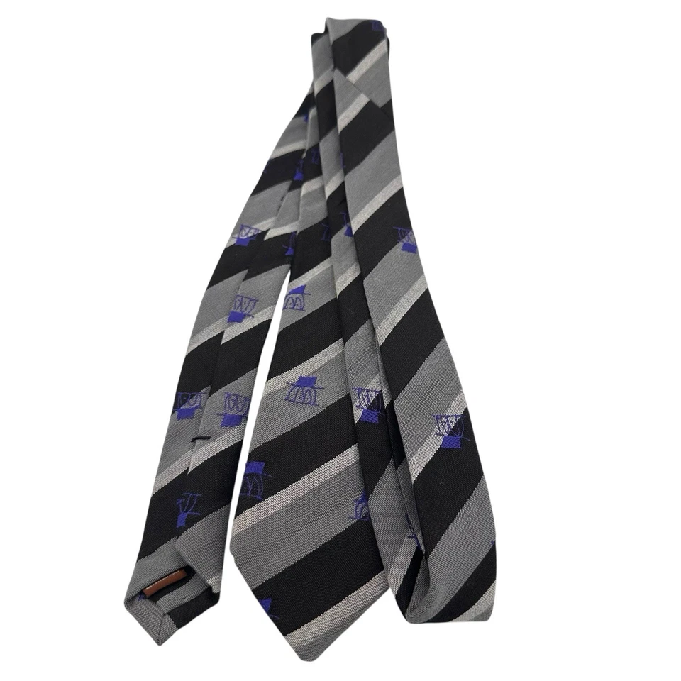 Alexander Olch NYC дизайнерский узкий полосатый галстук хлопок серый черный роскошь 59x2,5 - Изображение 3 из 4