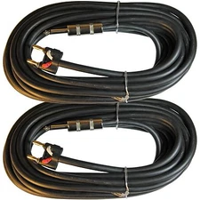 2 PRO AUDIO 1/4 plug to dual banana SPEAKER CABLE 12 ga gauge WIRE 50 foot cord