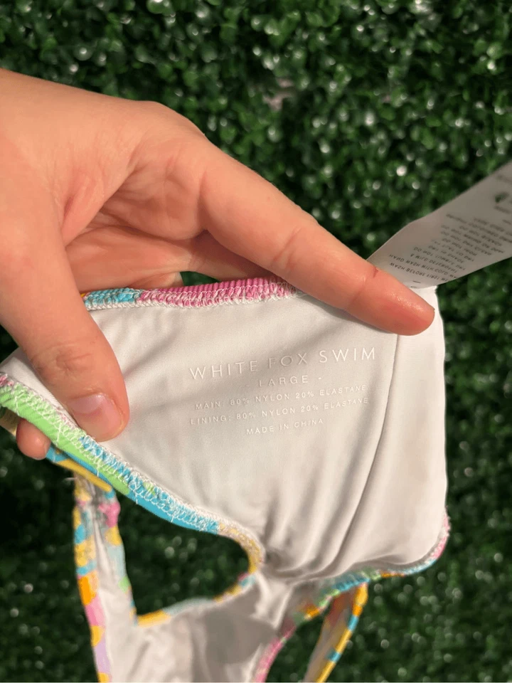 Pantalones de natación arrugados florales de zorro blanco talla grande descarados Foto 4 de 4