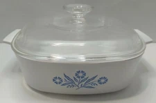 VINTAGE CORNING WARE BAKING CASSEROLE DISH 2 QUART A-2 CORNFLOWER W/ LID