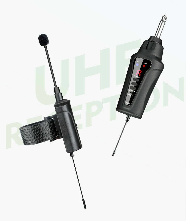 UHF 16 Channels Wireless Instrument Microphone Condenser Mic for Flute Stage - Image 2 of 4