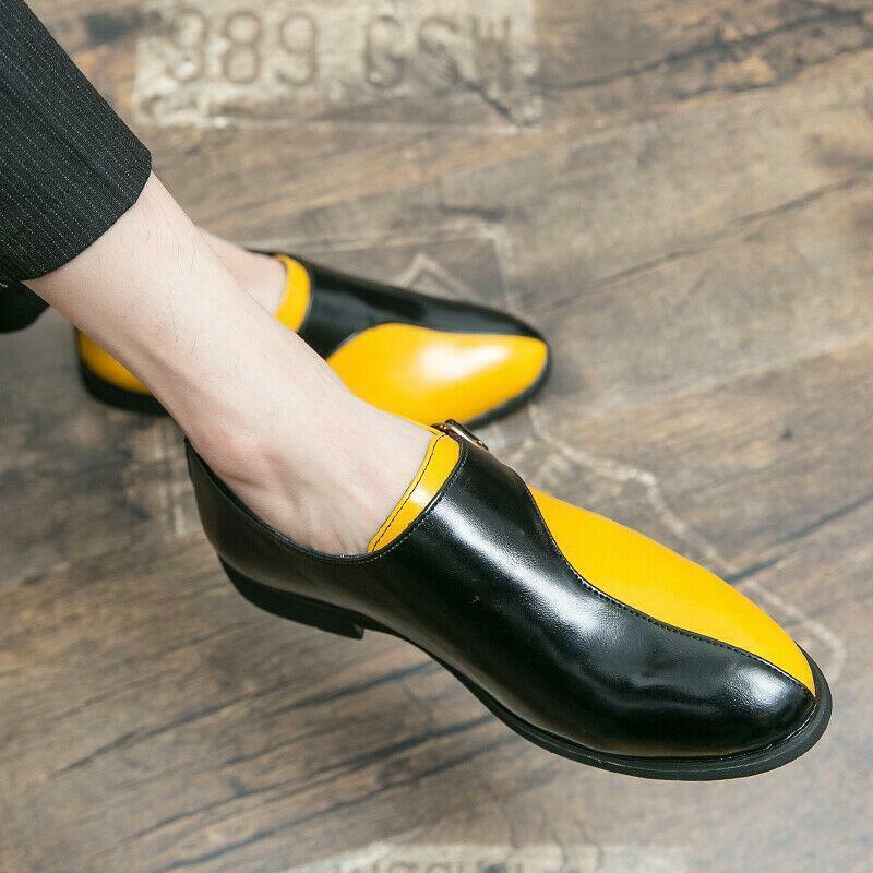 SAOLA Scarpe uomo splicing business casual eleganti a punta moda fibbia oversize