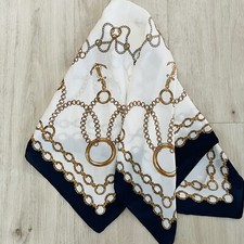 Scarf Street Style Preppy Nautical Anchor Square Scarf