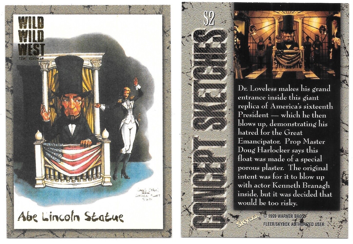 Wild Wild West The Movie Concept Sketches Cards 1999 Fleer NM YOU CHOOSE CARD - Picture 3 of 10