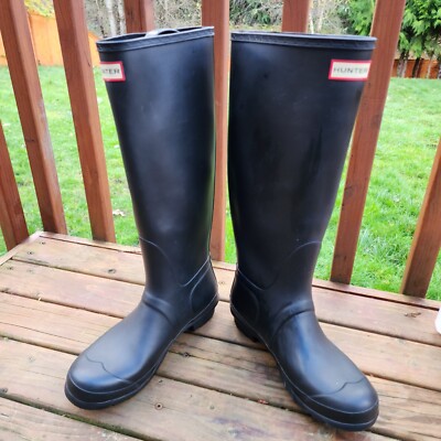 Hunter Original Tall Rain Boots Hunter Shoes Matte Black Hunter