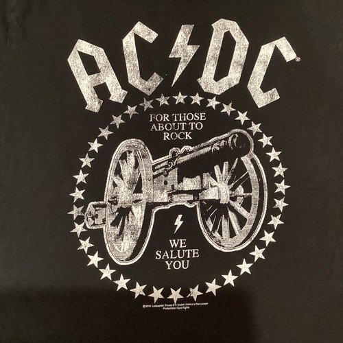VINTAGE ACDC T SHIRT - SIZE LARGE - FOR THOSE ABOUT TO ROCK - WE SALUTE YOU - Picture 3 of 4