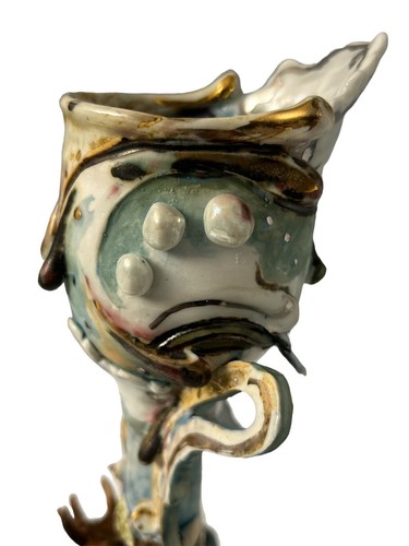 Eric Abraham Pottery Moose Sculpture Figurine Flying Pigs Studio Art Unique - Picture 10 of 18