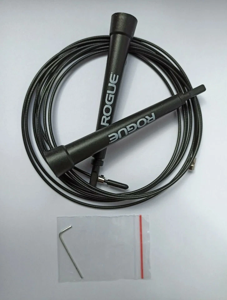 Cuerda de salto de velocidad de cable ajustable Rogue Fitness negra sellada de fábrica nunca usada Foto 2 de 4