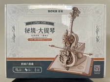ROKR 3D Wooden Puzzle Magic Cello Mechanical Music Box Model Kit Decor Toy Gifts