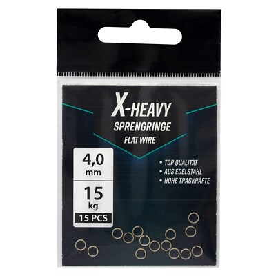 X-Heavy 15x flache Edelstahl Sprengringe | Splitring Spaltring Schlüsselringe
