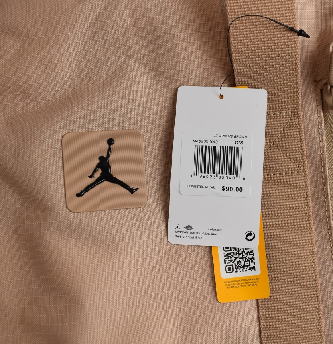 Jordan Cordura Duffle Bag (35L) Legend Md Brown Nike MA0900-XA3