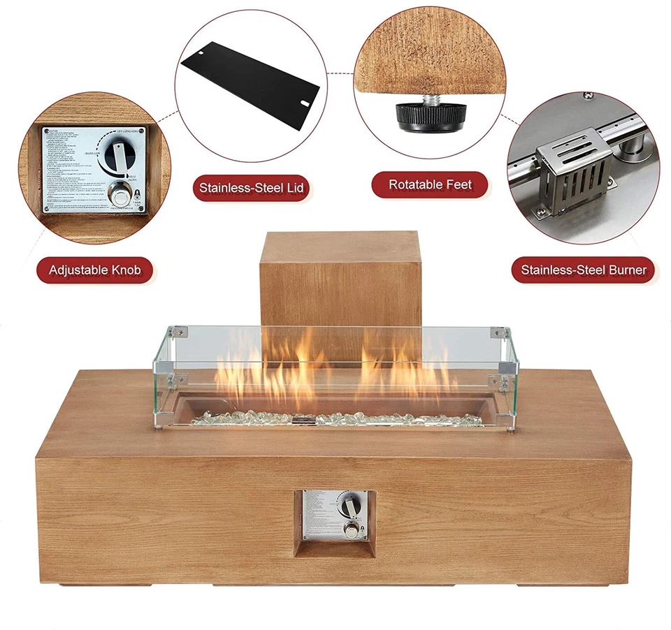 Mesa auxiliar Best Choice Products 48x27 pulgadas 50.000 BTU patio propano Foto 2 de 4