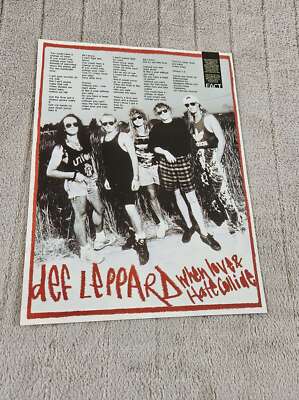 FPOT3 MAGAZINE SONG WORDS 11X8'' DEF LEPPARD : WHEN LOVE & HATE COLLIDE
