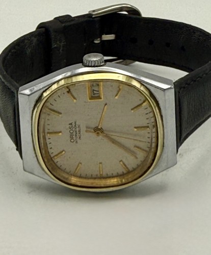 Vintage Men's/ Unisex Oriosa 32mm Gold / Silver Tone Manual Wind Dress Watch - Picture 5 of 10