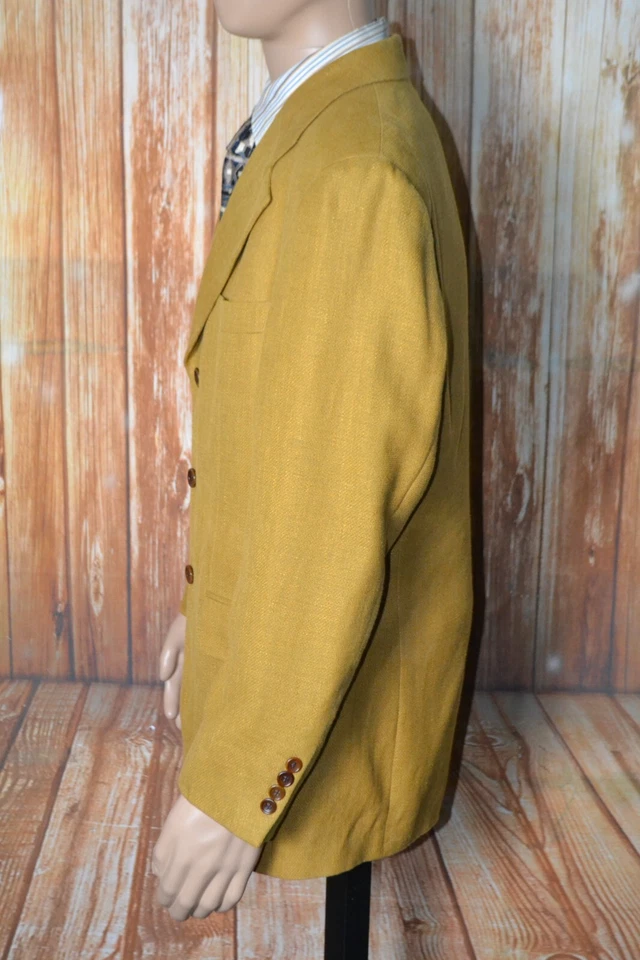 Hugo Boss Men Linen, Wool, Nylon Honey Color 3 Button Sports Coat Sz 40SH - Image 4 of 4